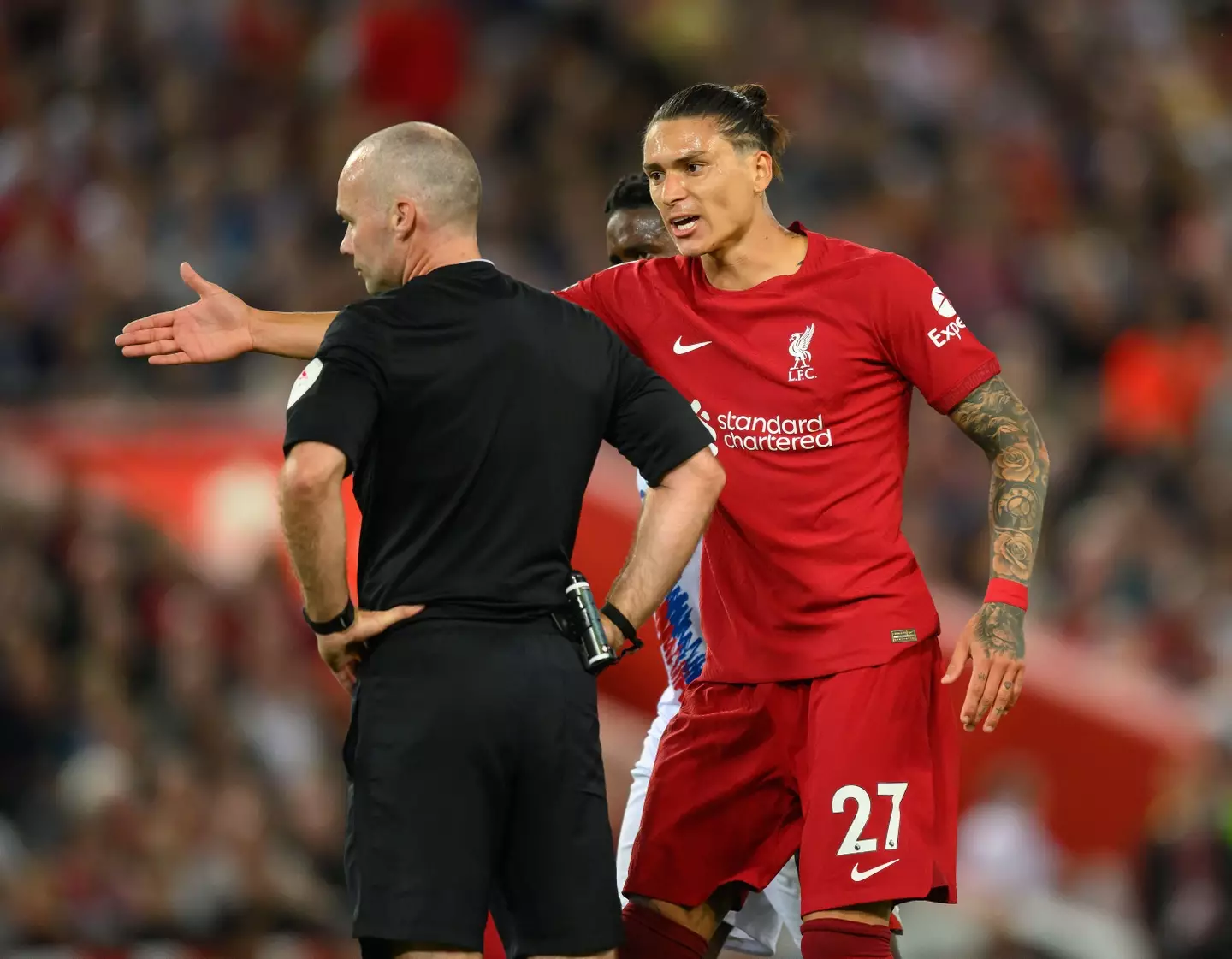 Darwin Nunez was sent off for a head-butt on Joachim Anderson (Image: Alamy)