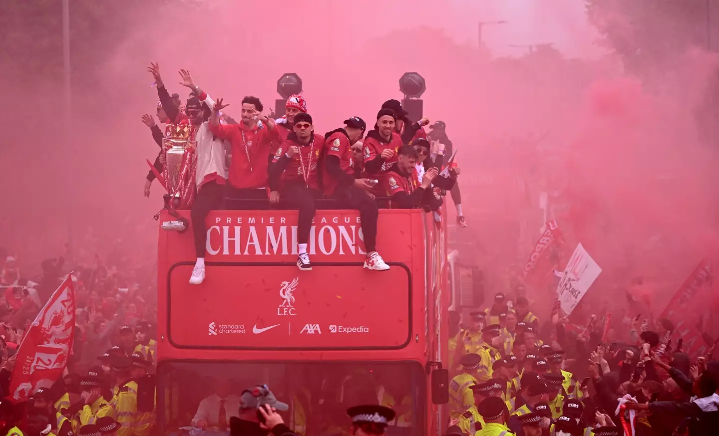 Liverpool's title celebrations were marred by the incident on Water Street. Image: Getty