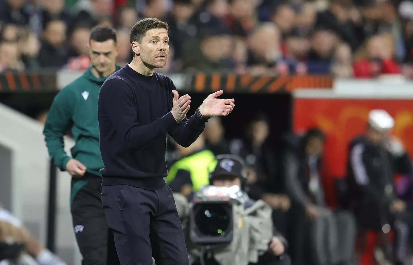 Xabi Alonso on the touchline. Image: Getty
