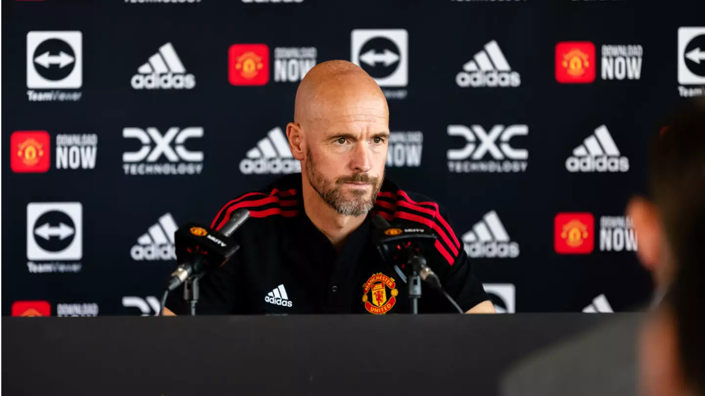 Erik ten Hag in a press conference ahead of Leicester City clash. (Man Utd)