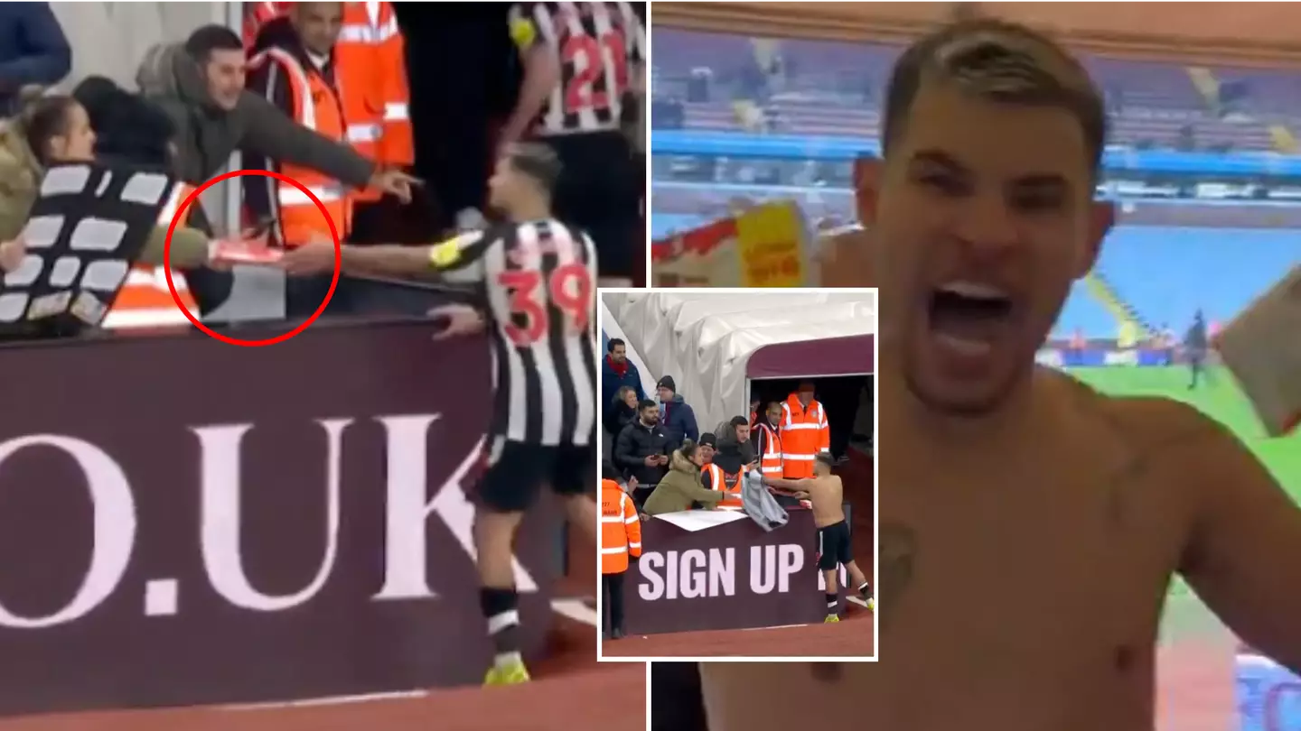 Newcastle fan managed to get Bruno Guimaraes' shirt by offering him a gift he couldn't refuse