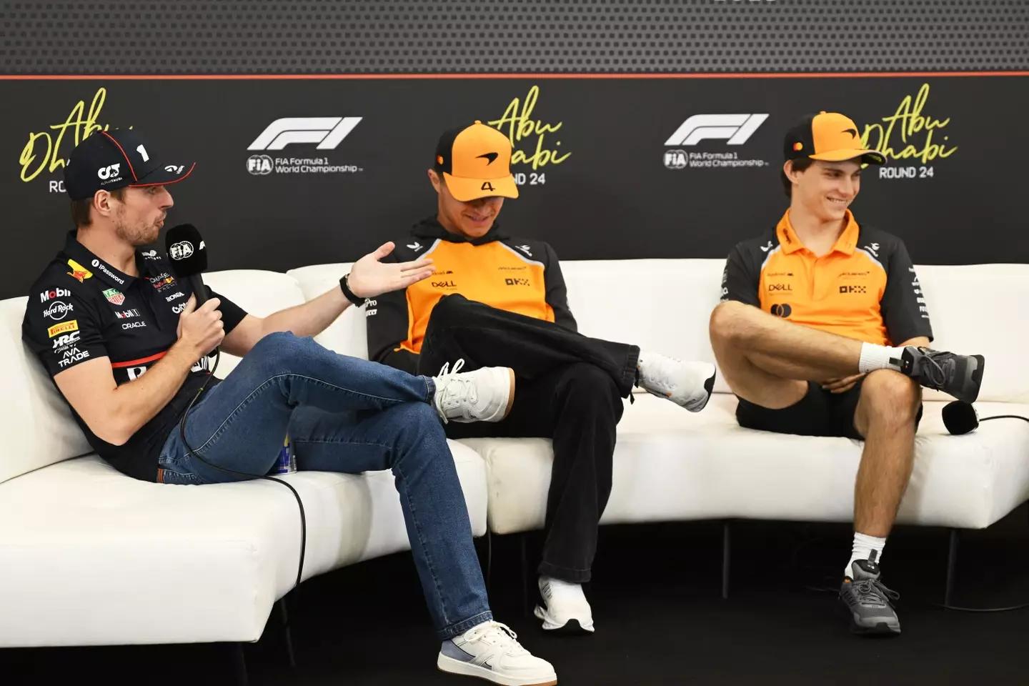 Norris, Verstappen and Piastri can all still win the F1 title. Image: Getty