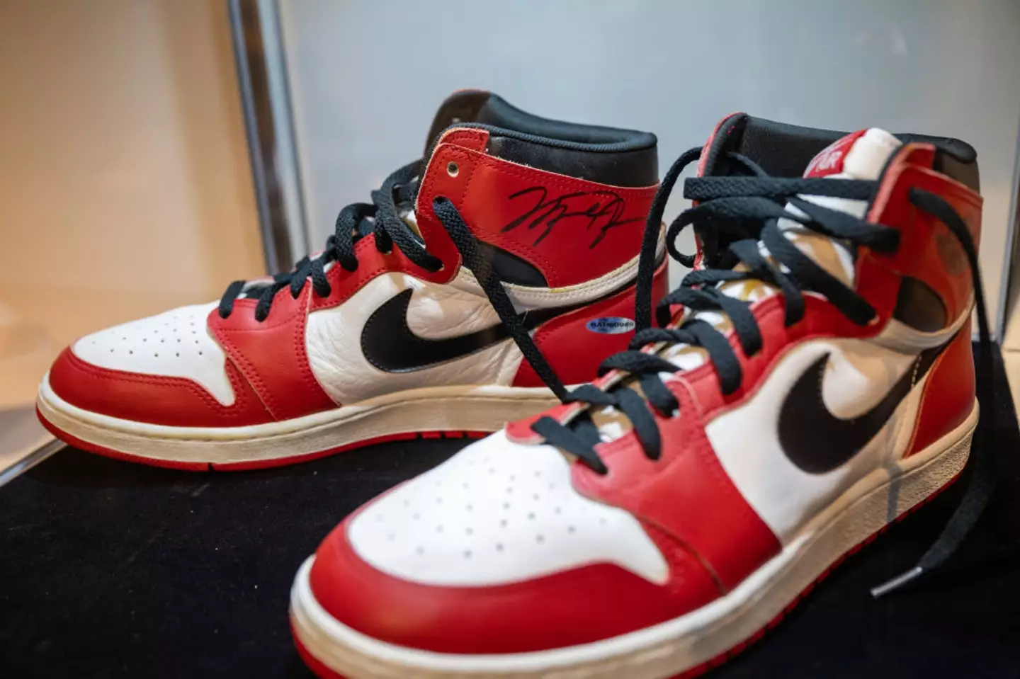 A signed copy of Michael Jordan's 'Air Jordan 1' shoes were placed up for auction in 2022 (Image: Getty)