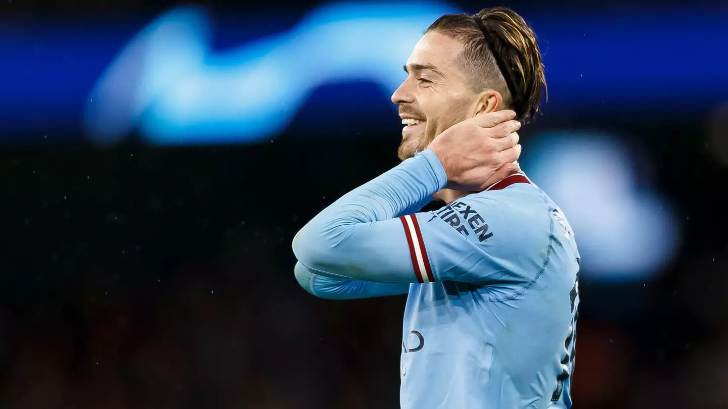 Jack Grealish in Champions League action for Manchester City.