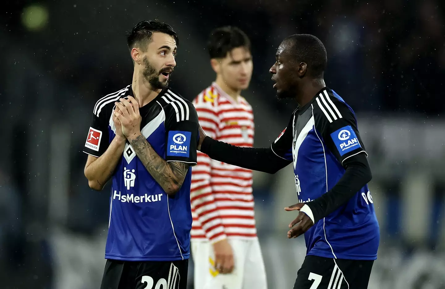 Fabio Vieira (L) has endured a tough start to life in Germany. Image: Getty
