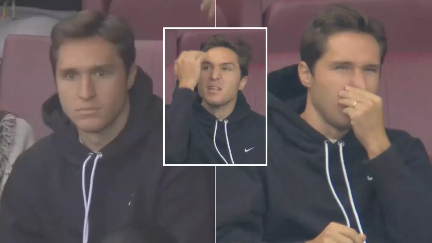 Fans are concerned after camera pans to Federico Chiesa watching Man United vs Liverpool