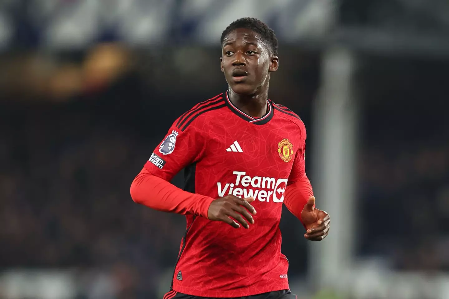 Kobbie Mainoo impressed for Manchester United against Everton (Image: Getty)