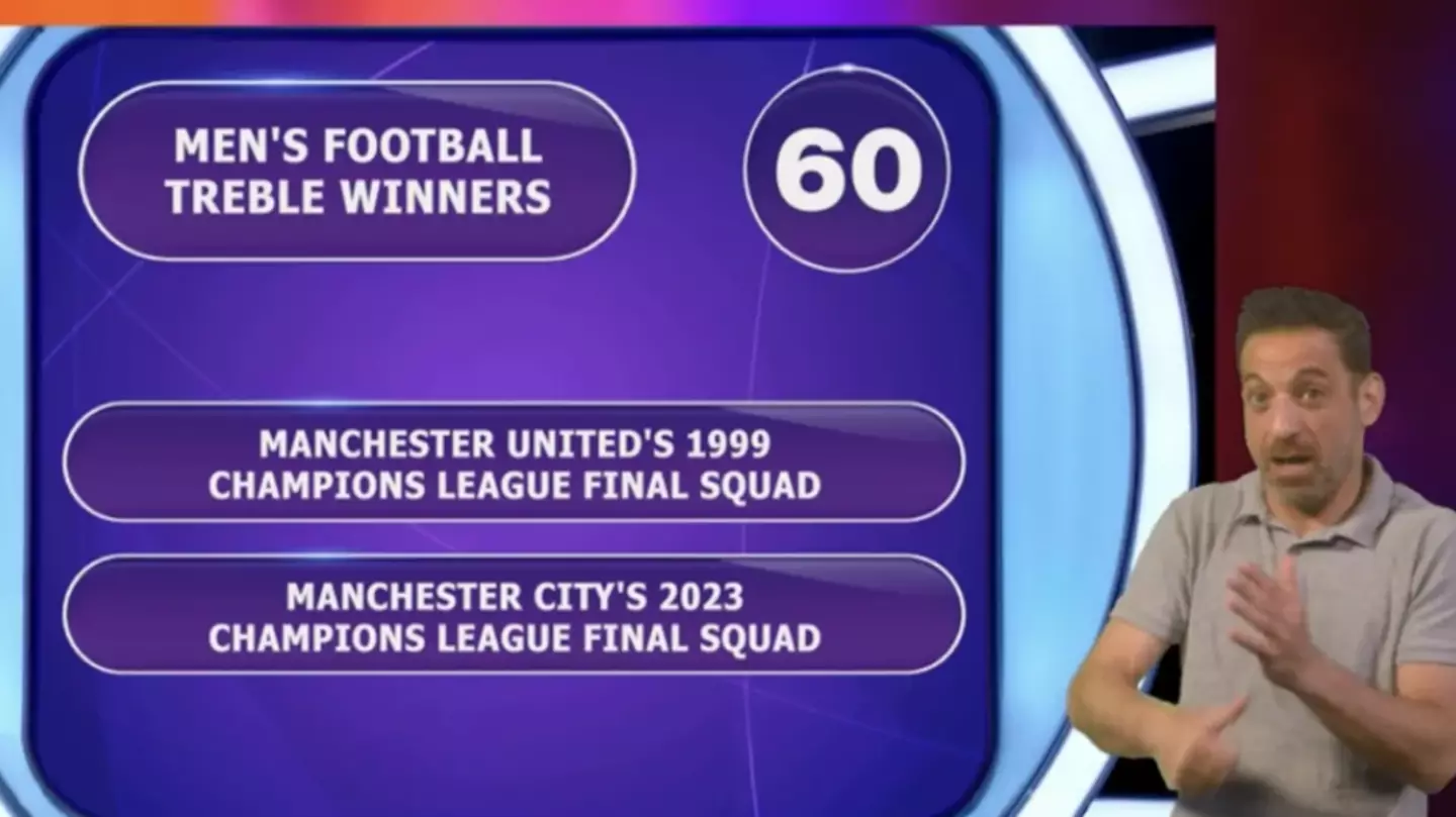 Quiz show contestants baffled after finding out five of Man Utd's 1999 Champions League final squad were pointless answers