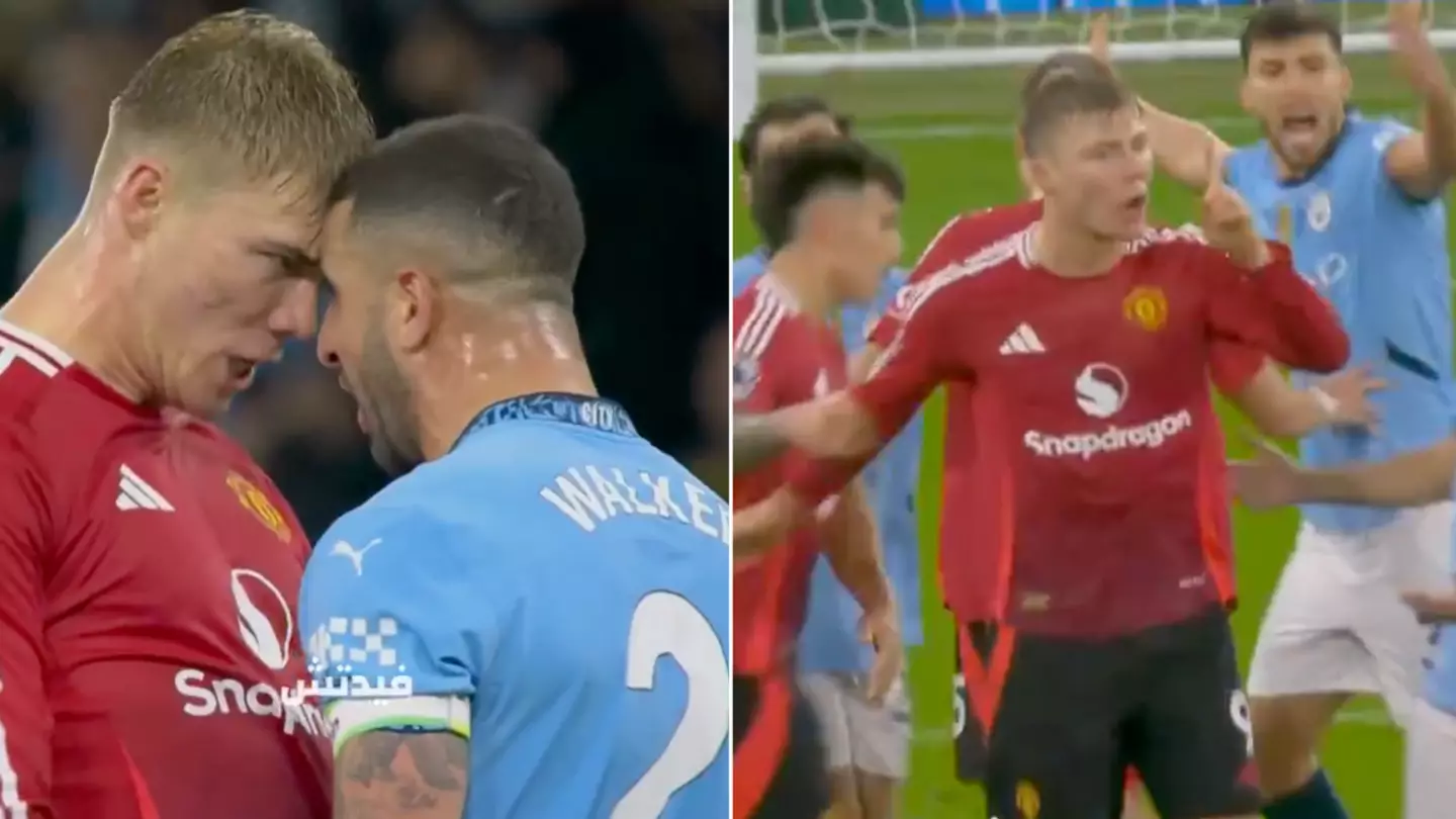 Fans explain why Kyle Walker should have been sent off after Rasmus Hojlund incident during Man City vs Man Utd