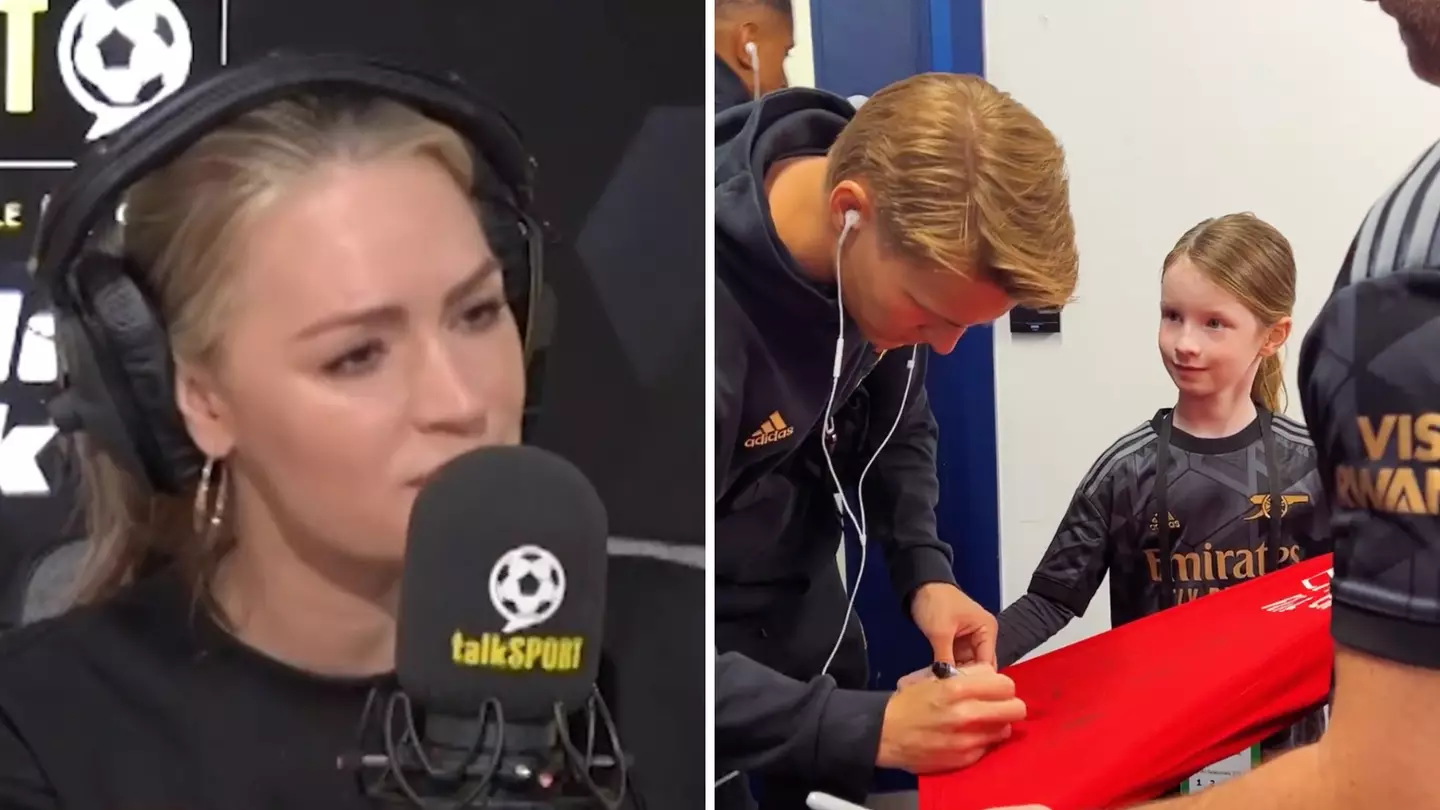 Laura Woods reacts to viral Arsenal players mascot video which has seen stars slammed online