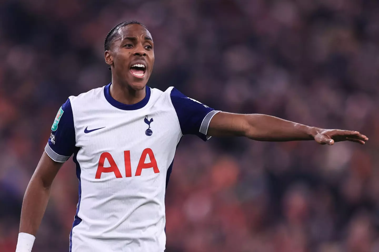 Mathys Tel made his Spurs debut vs Liverpool (Image: Getty)