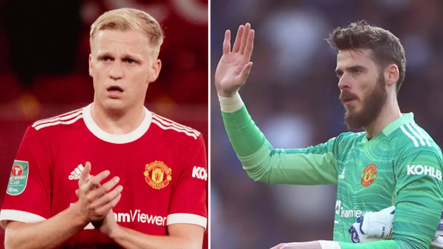 David De Gea Mocks Donny Van De Beek After Failed Shot In Manchester United Training
