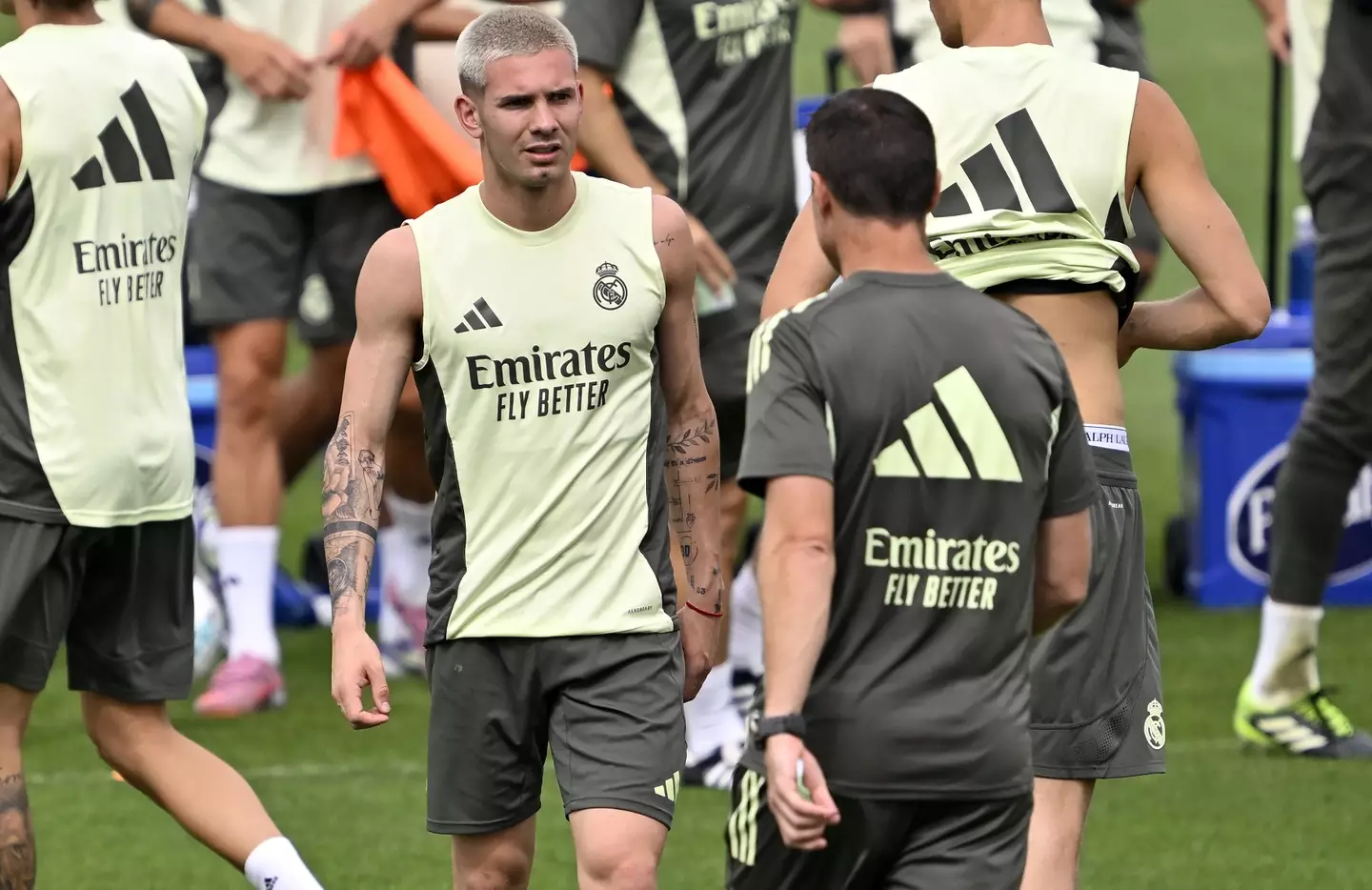 Franco Mastantuono during a Real Madrid training session. Image: Getty