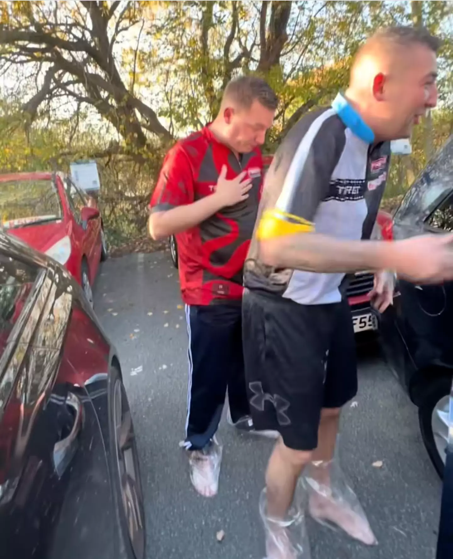 Aspinall and Dobey took part in the vile challenge. Image: Getty