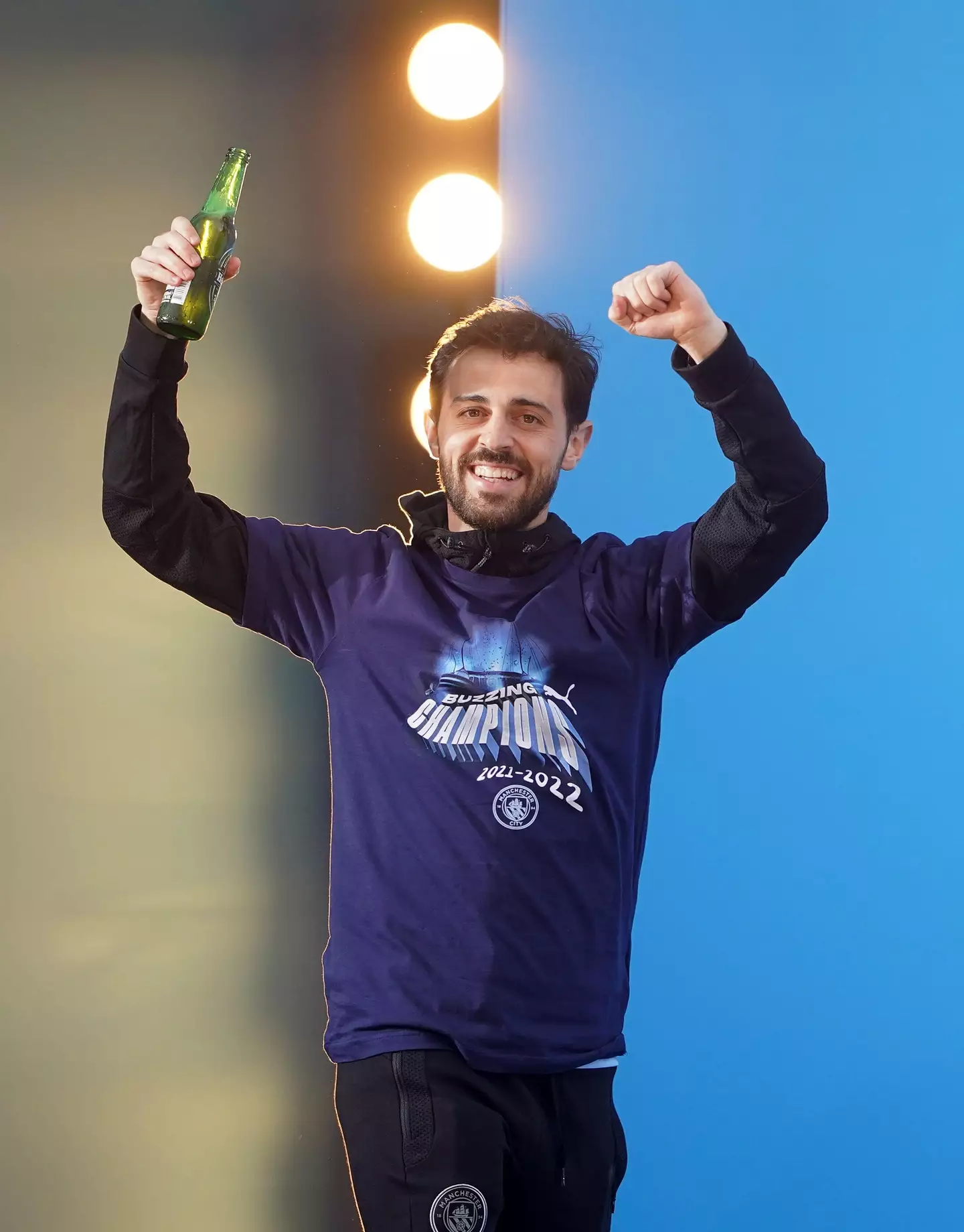 Bernardo Silva during Manchester City's title celebrations