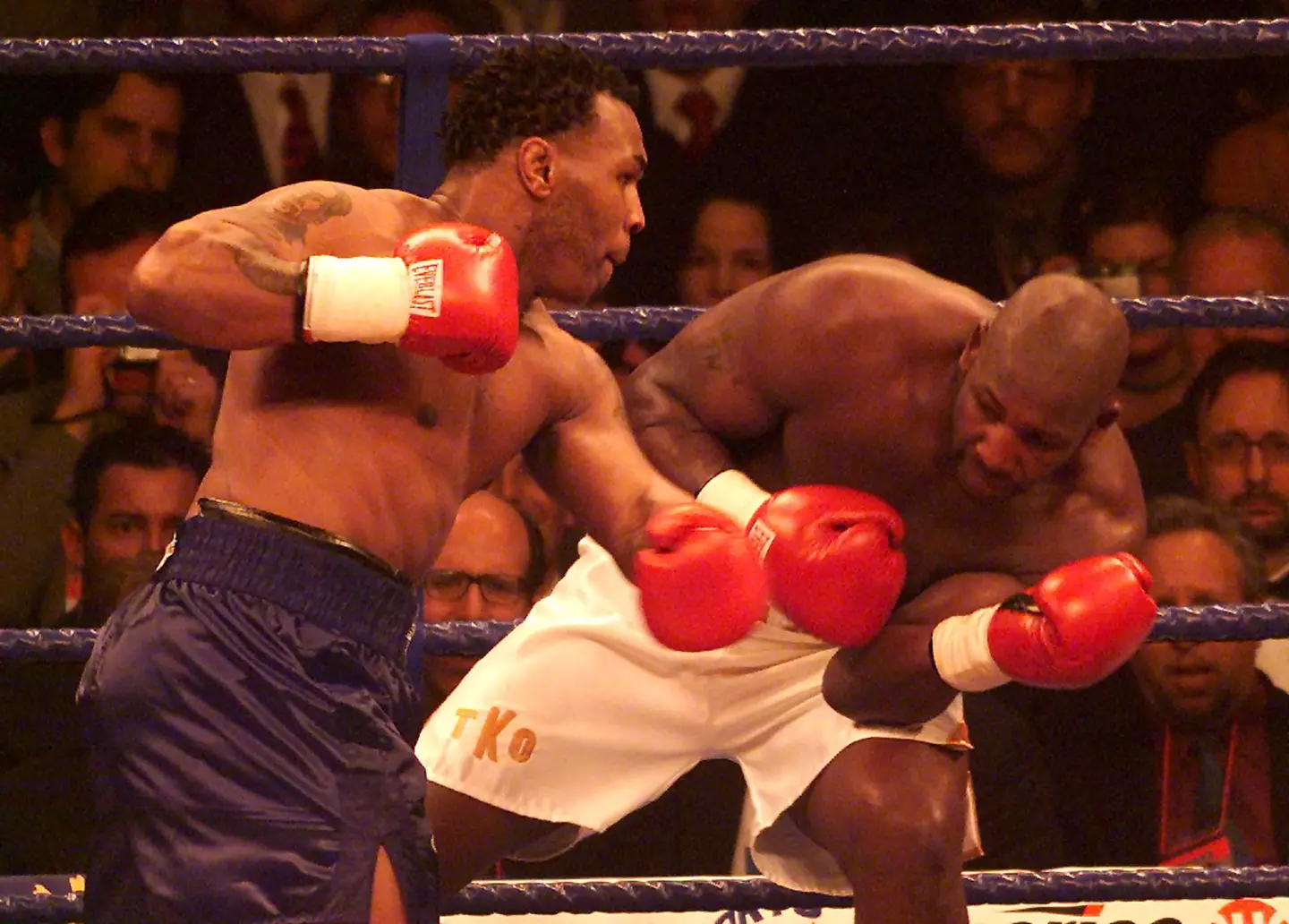 Mike Tyson during his fight against Julius Francis in Manchester. Image: Getty