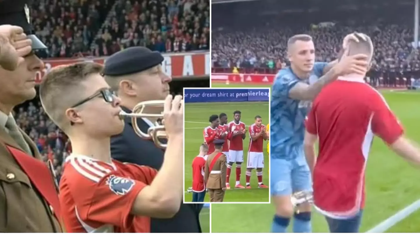 Nottingham Forest and Aston Villa players console distraught fan after Remembrance tribute ends early