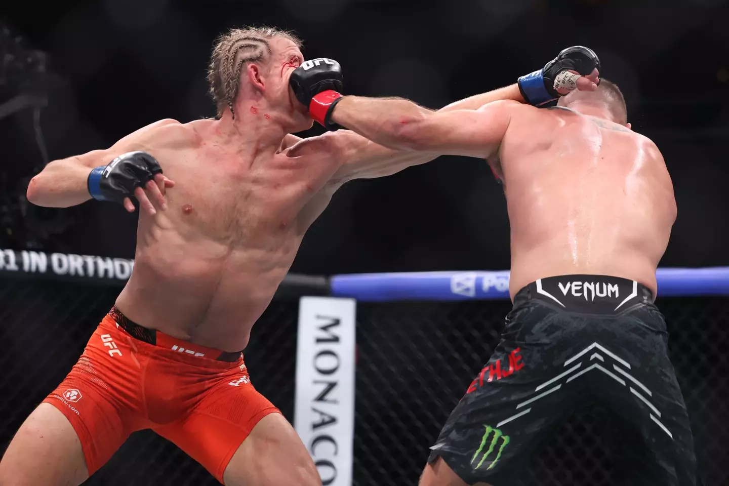 Pimblett was determined to trade punches with Gaethje. Image credit: Getty