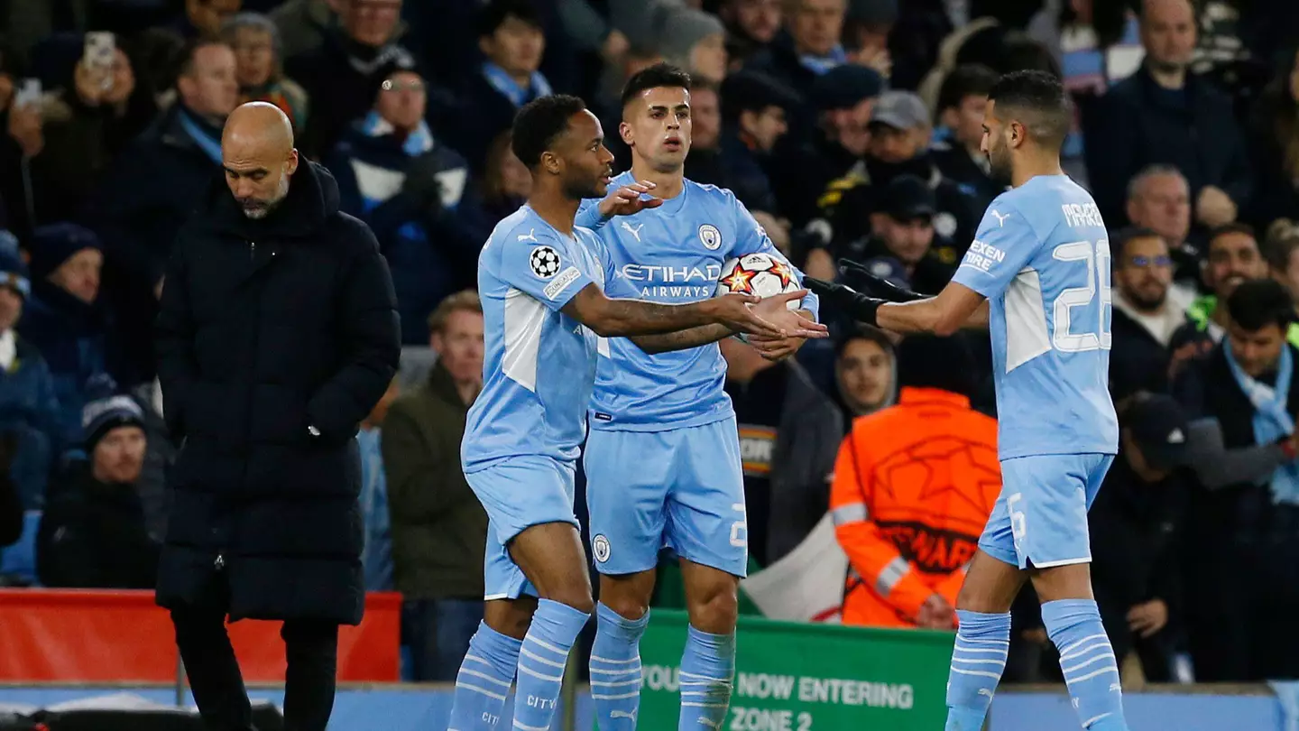 Manchester City forwards Raheem Sterling and Riyad Mahrez (Image: Alamy)