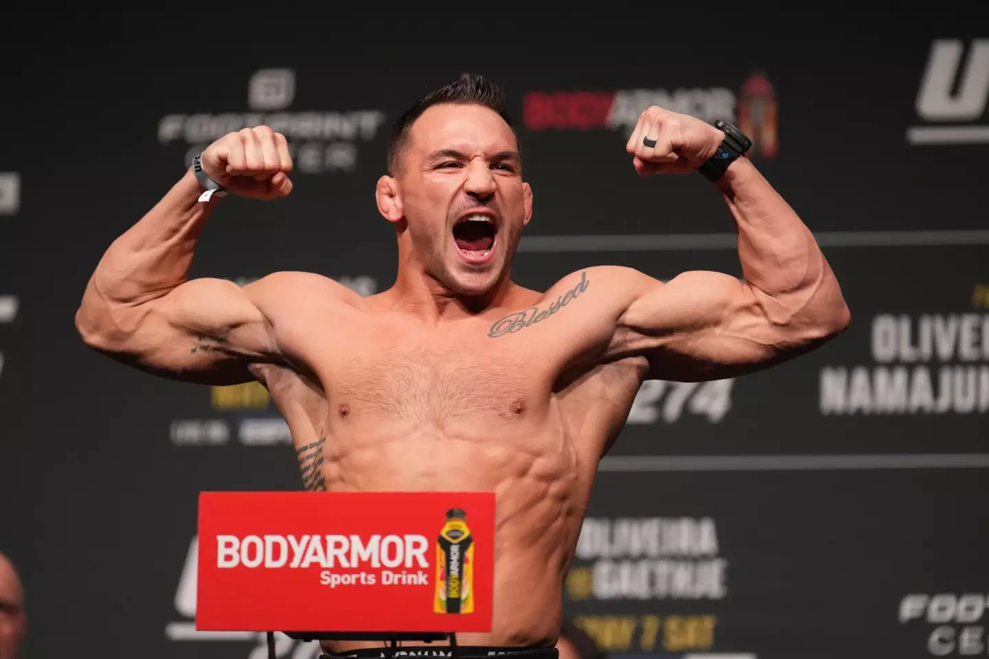 Michael Chandler weighs in for a UFC fight. Image: Alamy