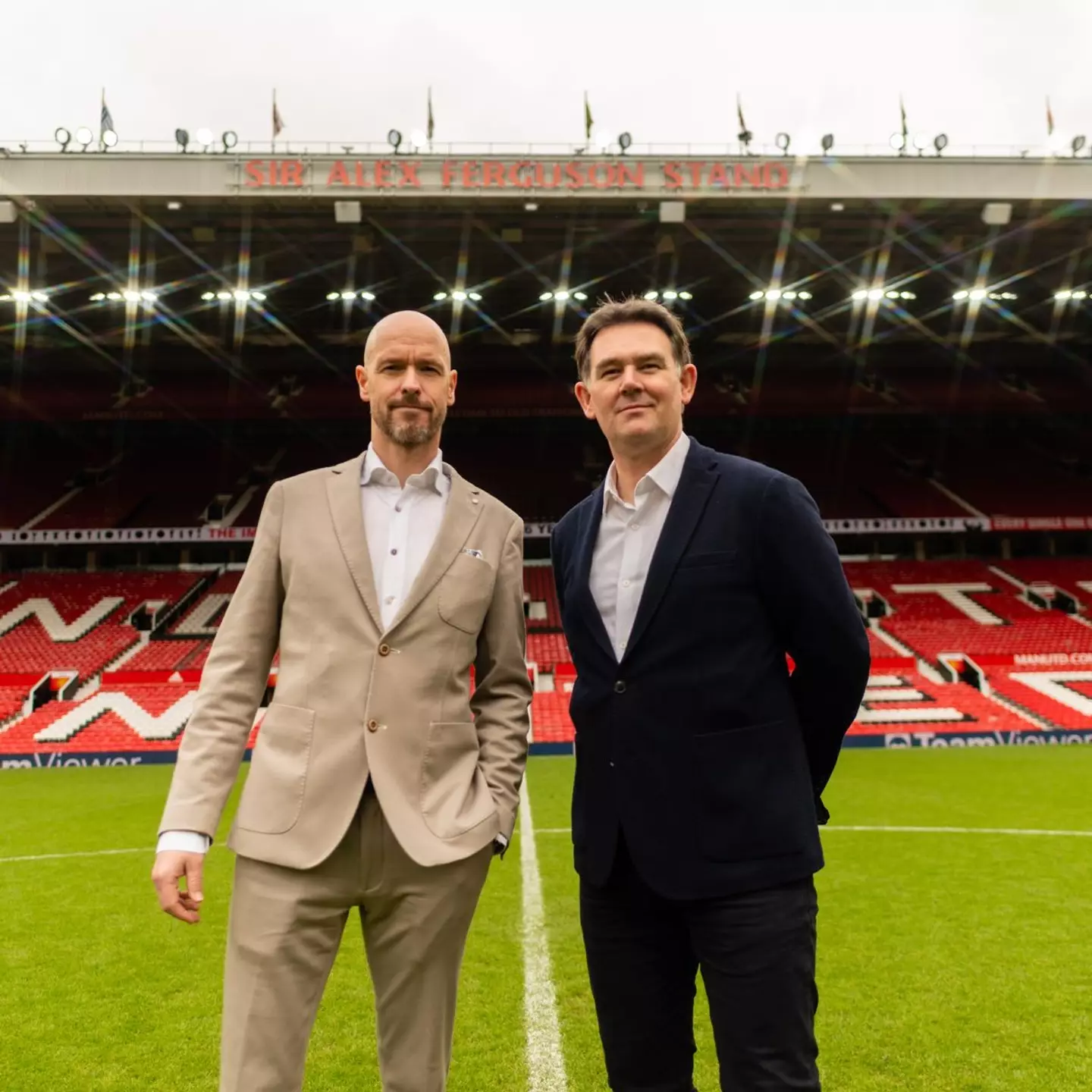 Erik ten Hag and John Murtough at Old Trafford