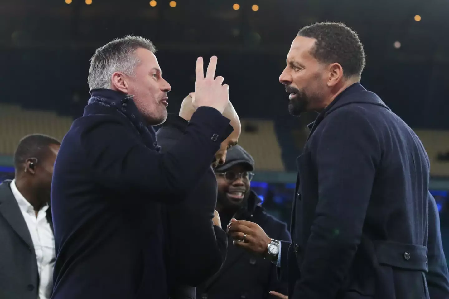 Jamie Carragher and Rio Ferdinand have clashed with each other on several occasions. (Image: Getty)