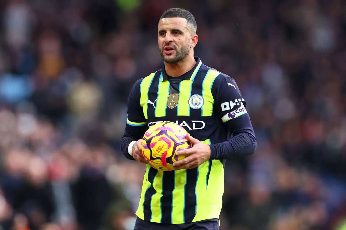 Kyle Walker struggled as Manchester City captain. Image: Getty