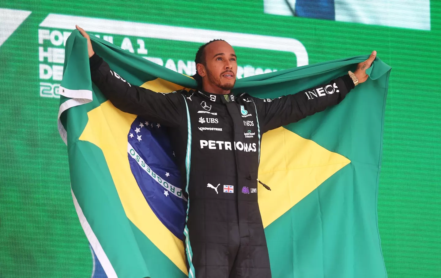 Lewis Hamilton at the 2021 Brazilian Grand Prix (Image: Getty)