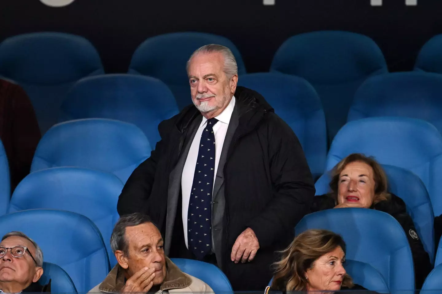 Aurelio De Laurentiis in the stands for a Champions League match. Image: Getty