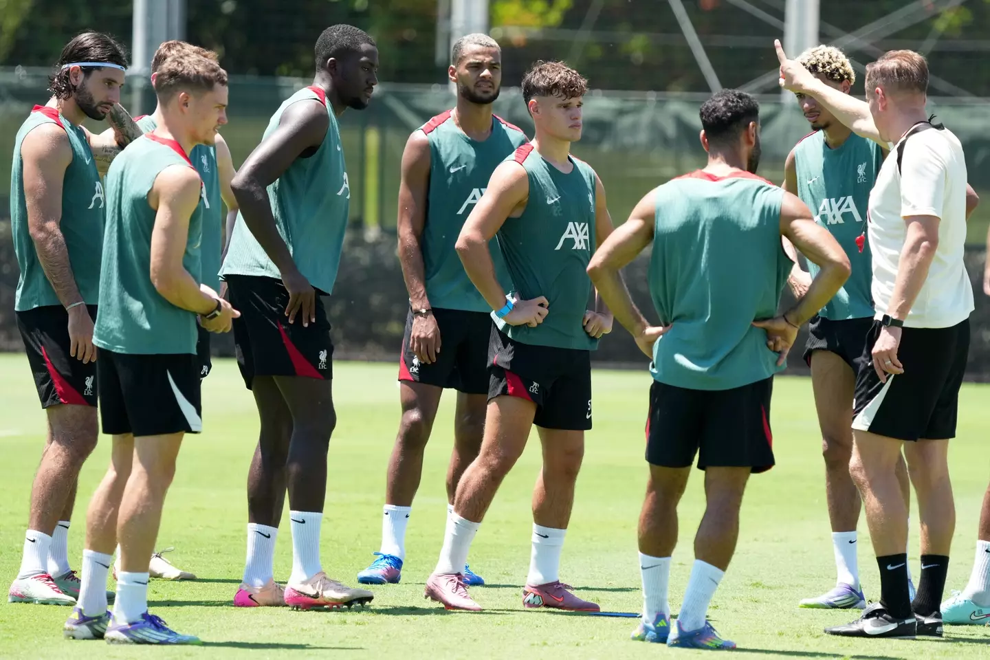 The Liverpool squad training in Japan (credit: getty)