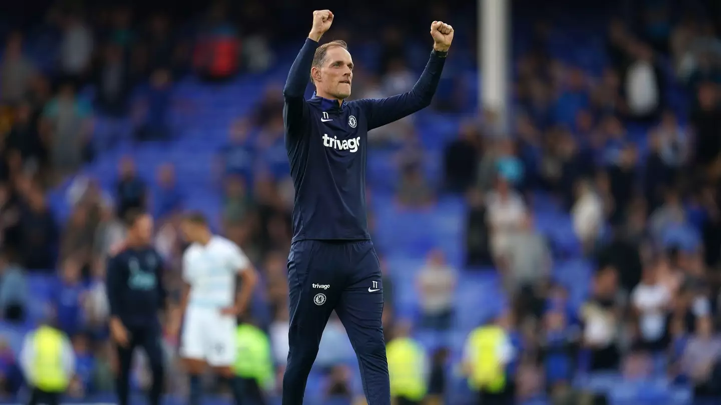 Chelsea manager Thomas Tuchel reacts following the Premier League match at Goodison Park, Liverpool. (Alamy)