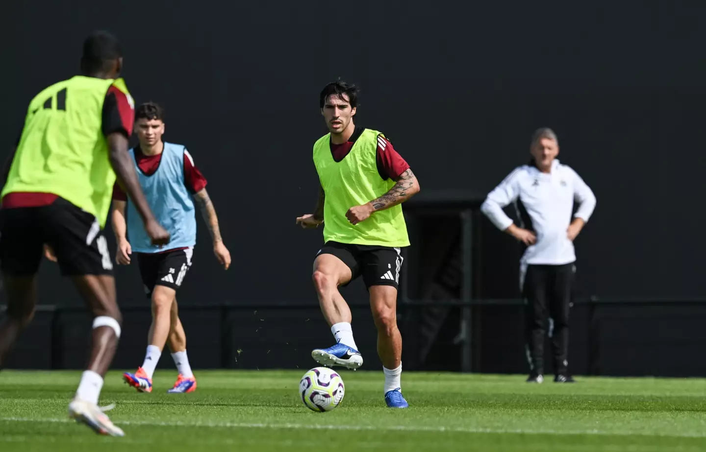 Sandro Tonali during a Newcastle United training session. Image: Getty