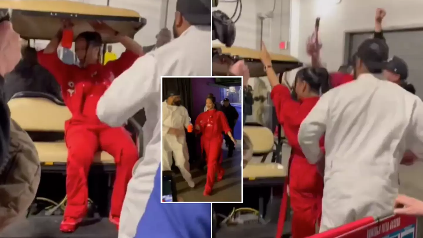 Rihanna celebrated her Super Bowl half-time performance by popping champagne, it's so wholesome