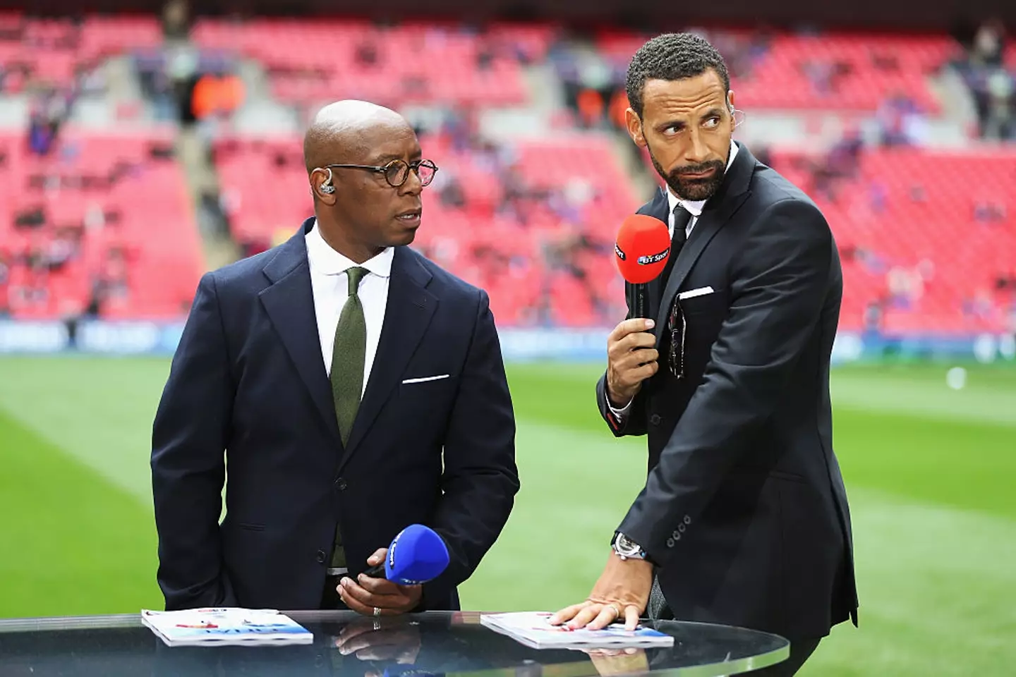Ian Wright and Rio Ferdinand have worked together on TV (Credit:Getty)