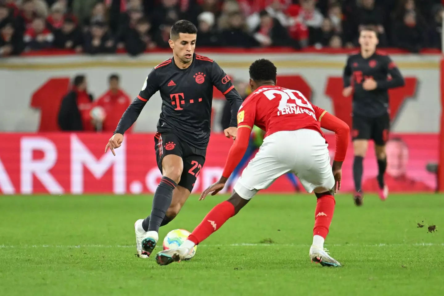 Joao Cancelo in action for Bayern Munich. Image: Alamy
