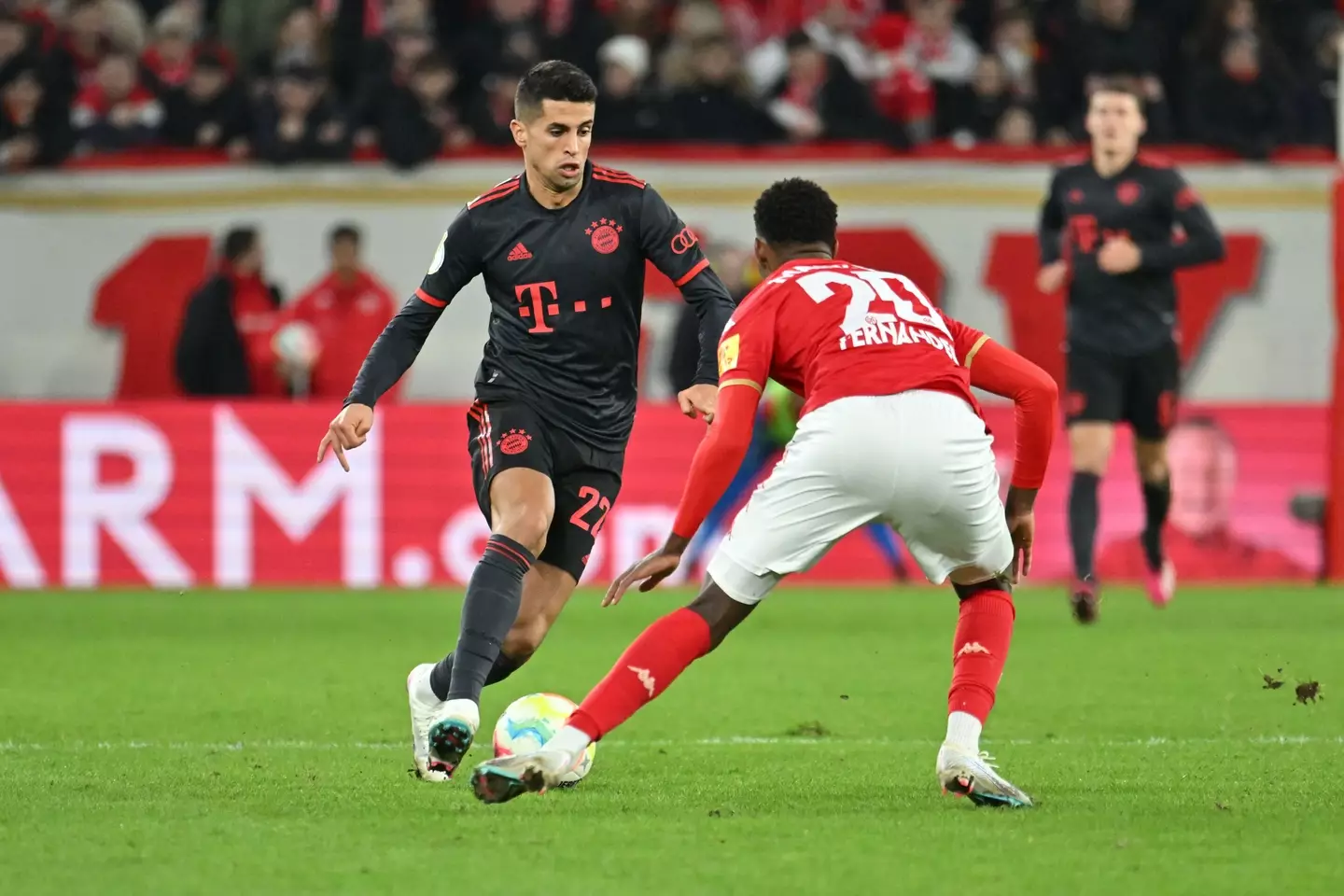 Joao Cancelo in action for Bayern Munich. Image: Alamy 