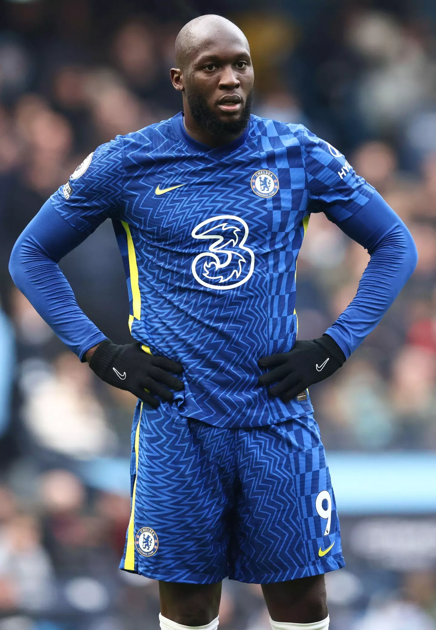 Romelu Lukaku of Chelsea during the Premier League match at the Etihad Stadium, Manchester. (Alamy)