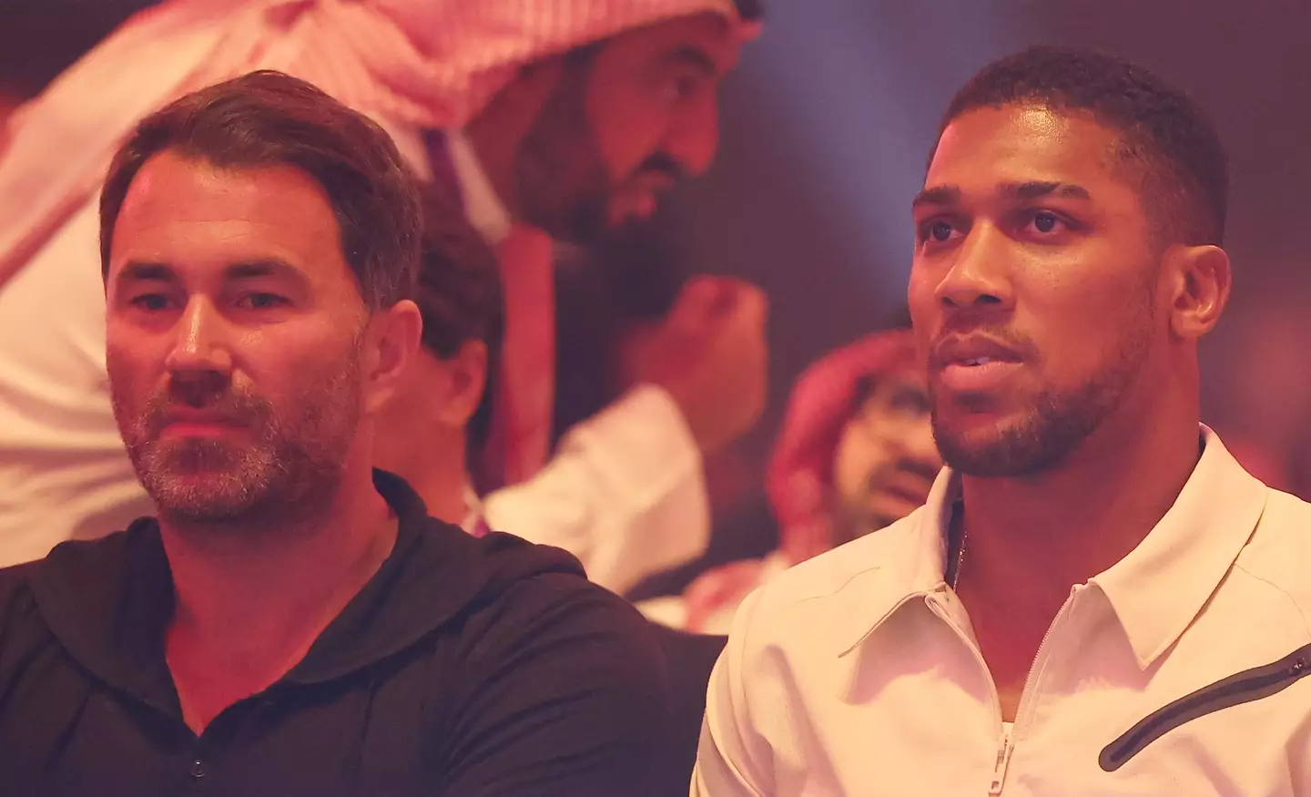Eddie Hearn and Anthony Joshua. (Image: Getty)