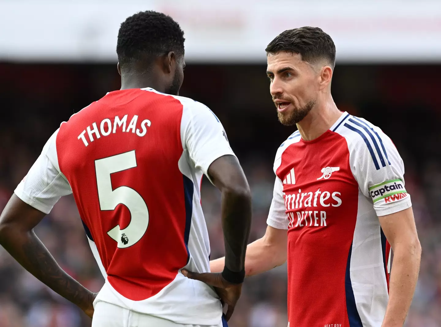 Thomas Partey and Jorginho are set to leave Arsenal at the end of the season. Image: Getty