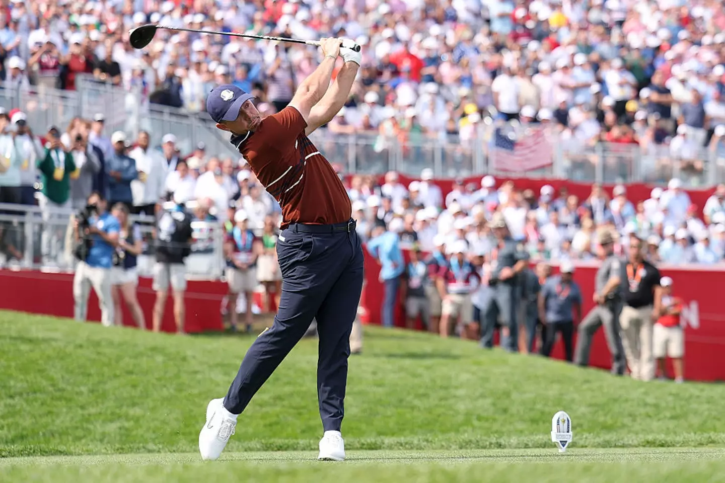 Rory McIlroy in action at the Ryder Cup (Credit:Getty)