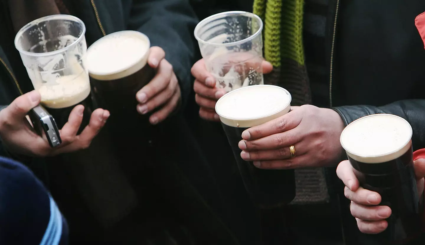 Racegoers enjoying a drink at Cheltenham Festival. Image: Getty 