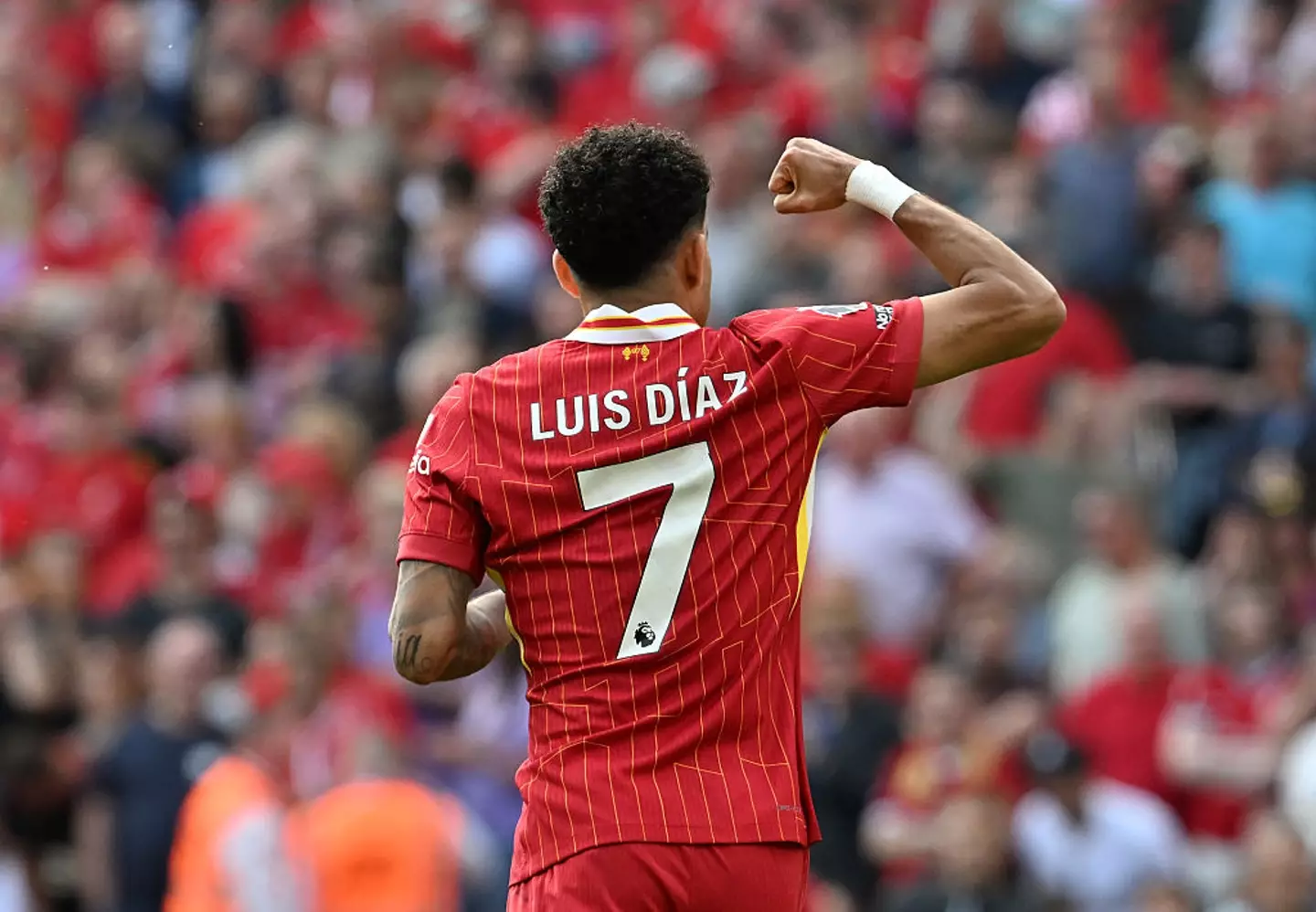 Luis Diaz has made his desire to stay at Liverpool clear despite interest from other clubs. (Image: Getty)