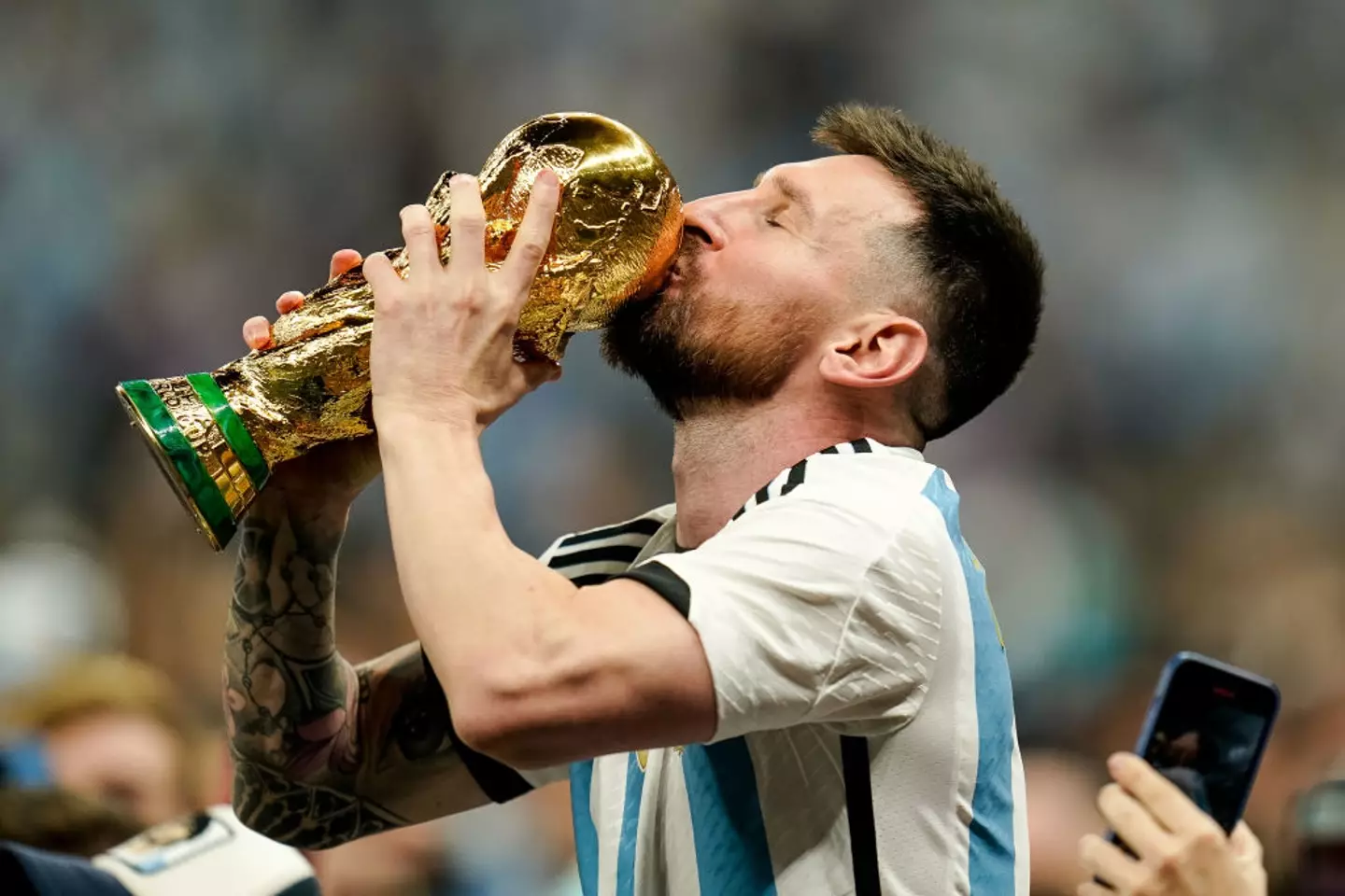 Lionel Messi won the World Cup with Argentina in 2022. (Image: Tnani Badreddine/Defodi Images via Getty Images)