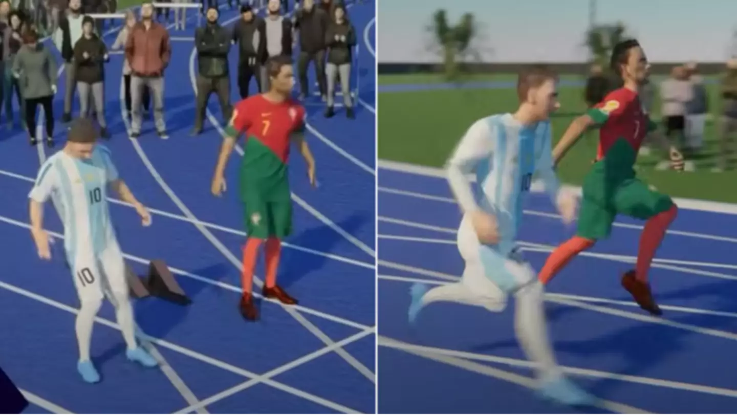 3D simulation shows what a 100m race between Cristiano Ronaldo and Lionel Messi would look like
