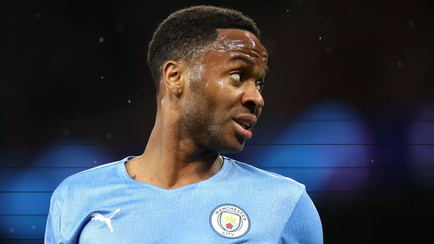 Raheem Sterling in action for Manchester City against Atletico Madrid at the Etihad Stadium. (Alamy)