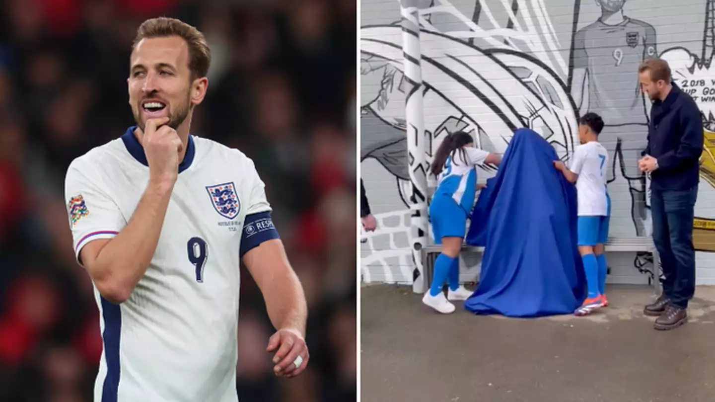 Harry Kane statue finally unveiled after four years hidden away as fans all make same Cristiano Ronaldo point
