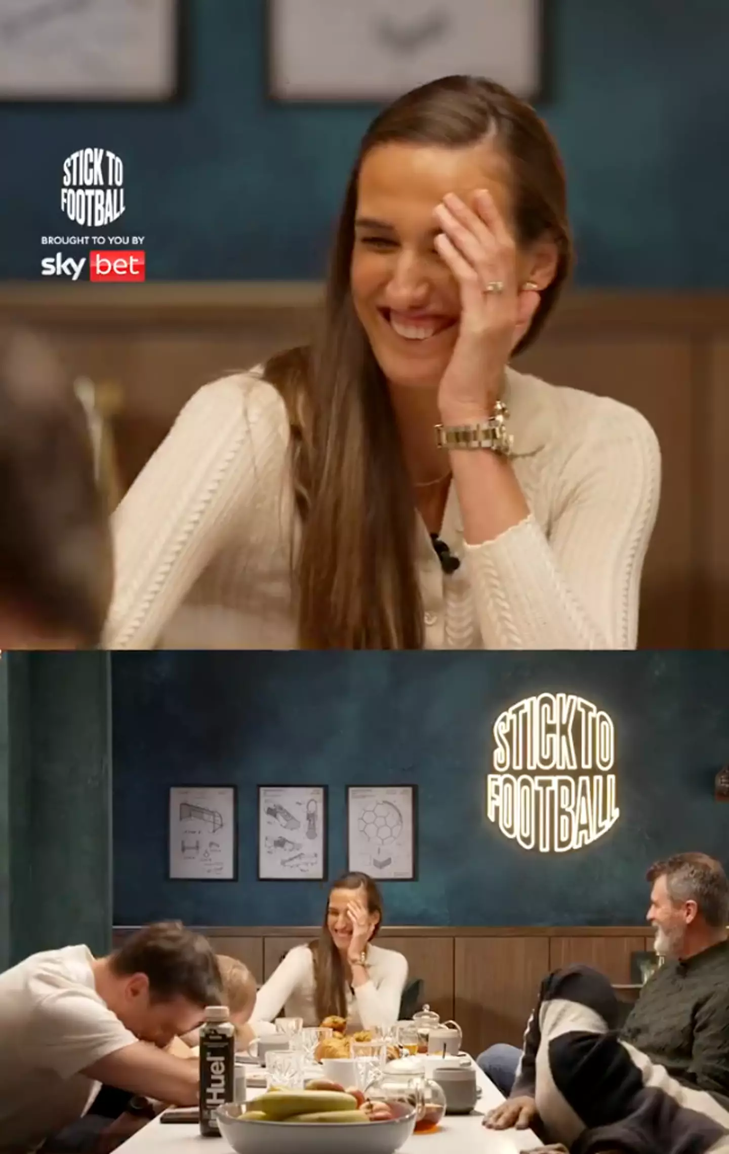 Jill Scott laughed off Roy Keane's joke. (Image: The Overlap)