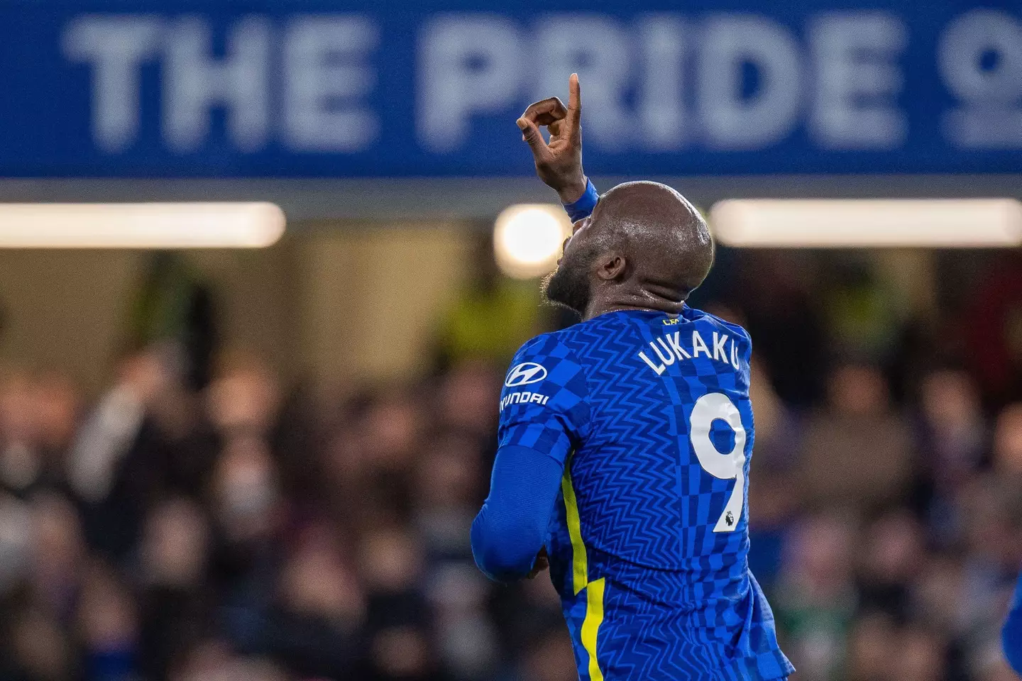 Romelu Lukaku celebrates after scoring goal during the Premier League match between Chelsea and Brighton. (Alamy)