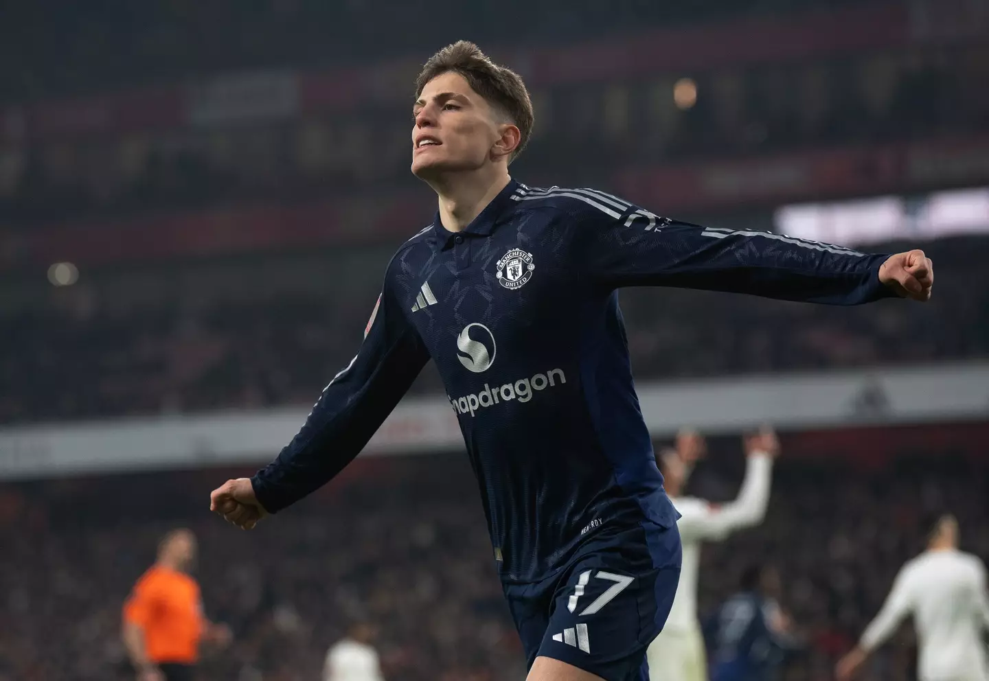 Alejandro Garnacho is being linked with a move to Tottenham Hotspur. Image: Getty