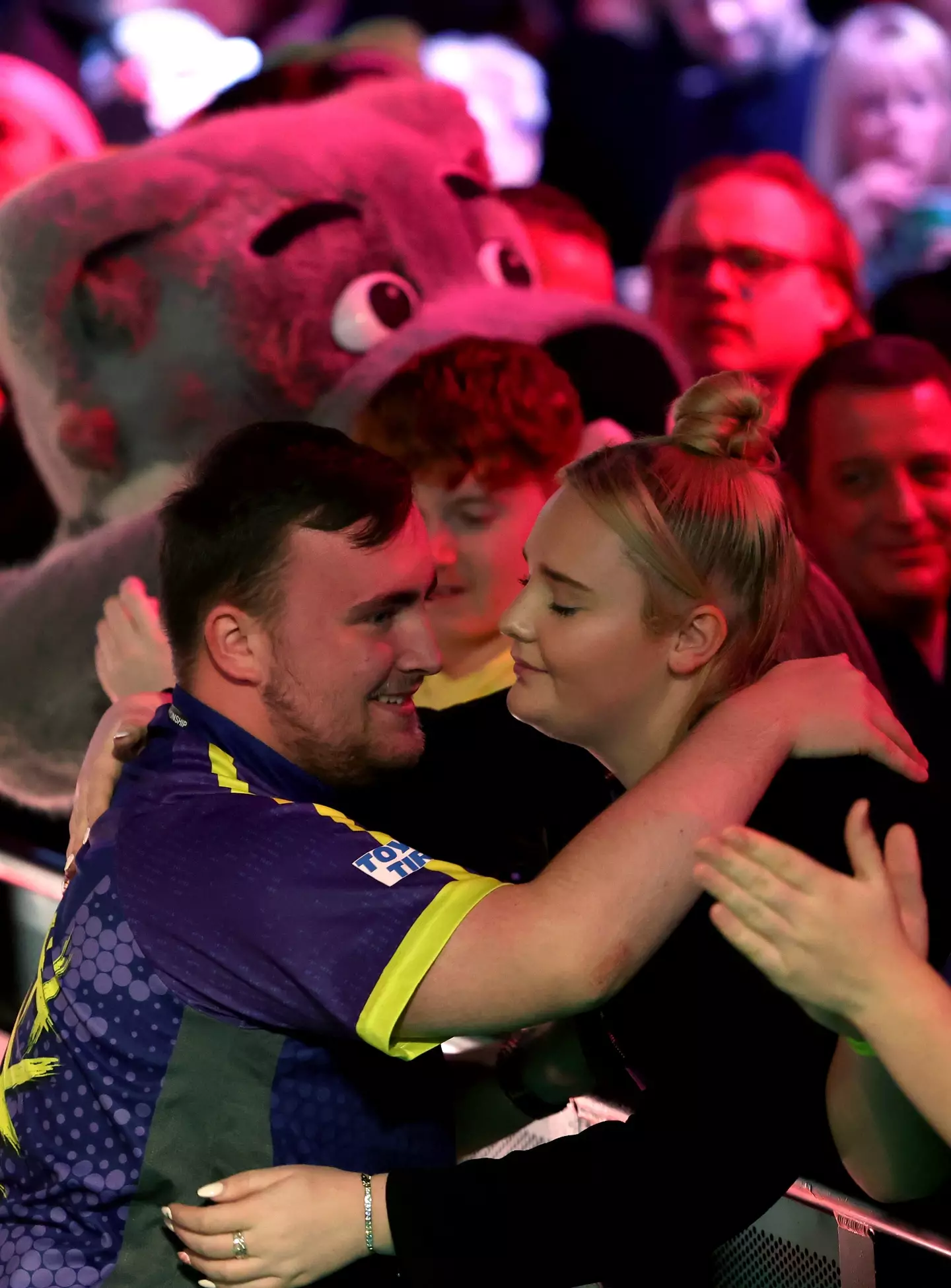 Luke Littler with his girlfriend Eloise Milburn. Image: Getty
